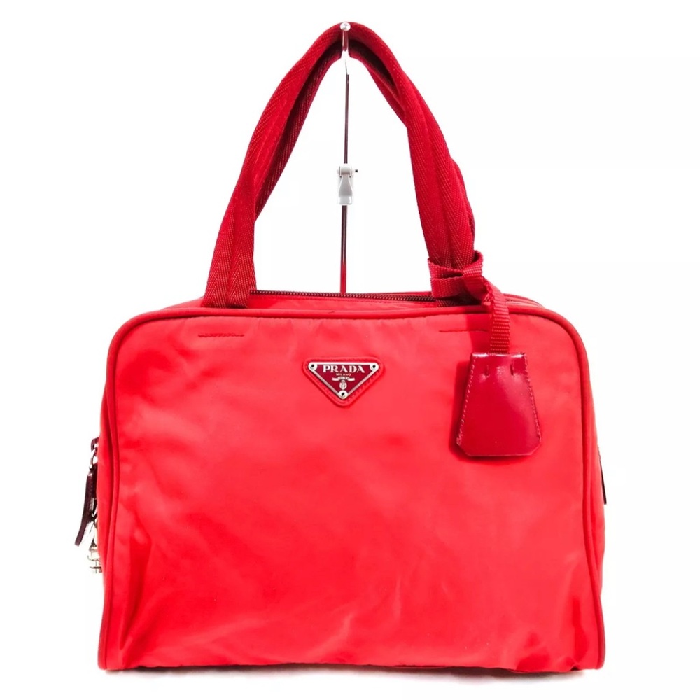 AUTHENTIC VINTAGE PRADA NYLON RED BAG - Picture 1 of 9